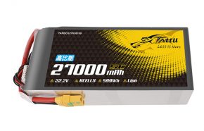TATTU高比能27000mAh软包无人机电池22.2V6S1P-XT90-S
